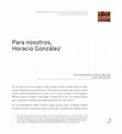 Research paper thumbnail of Para nosotros, Horacio González