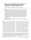 Research paper thumbnail of Selection for Both Growth and Wood Properties in Hybrid Poplar Clones