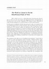 Research paper thumbnail of "The World as I found it: On the First-Person Point of View", Representations 156 (December 2021), 55-84.