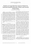 Research paper thumbnail of Sorption Of Congo Red From Aqueous Solution By Surfactant-Modified Bentonite: Kinetic And Factorial Design Study