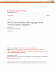 Research paper thumbnail of Social Dynamics in Second Language Accent: Trends in Applied Linguistics