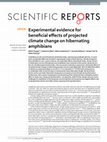 Research paper thumbnail of Experimental evidence for beneficial effects of projected climate change on hibernating amphibians