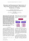 Research paper thumbnail of Parameter and Hyperparameter Optimisation of Deep Neural Network Model for Personalised Predictions of Asthma