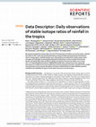 Research paper thumbnail of Data Descriptor: Daily observations of stable isotope ratios of rainfall in the tropics