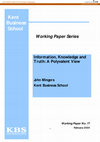 Research paper thumbnail of Information, Knowledge and Truth: A Polyvalent View