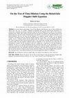 Research paper thumbnail of On the Test of Time Dilation Using the Relativistic Doppler Shift Equation