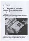 Research paper thumbnail of TEXTE D'INTERVENTION « Le féminisme est en train de sauver l’Église d’elle-même et malgré elle »