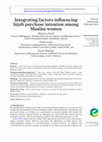 Research paper thumbnail of Integrating factors influencing hijab purchase intention among Muslim women