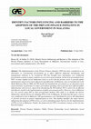 Research paper thumbnail of Identify Factors Influencing and Barriers to the Adoption of the Private Finance Initiative in Local Government in Malaysia