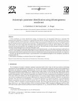 Research paper thumbnail of Anisotropic parameter identification using inhomogeneous tensile test