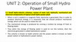 Research paper thumbnail of UNIT 2: Operation of Small Hydro Power Plant