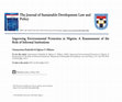 Research paper thumbnail of Improving environmental protection in Nigeria: a reassessment of the role of informal institutions