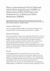 Research paper thumbnail of Phase 3 international trial of adjuvant whole brain radiotherapy (WBRT) or observation (Obs) following local treatment of 1-3 melanoma brain metastases (MBMs)