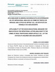 Research paper thumbnail of Applicability of the Socio-Educational Measure for Innovation in the Infrational Action Analogue to the Crime of Drug Trafficking Under Article 122, I, of the Status of Children and Adolescents