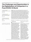 Research paper thumbnail of The Challenges and Opportunities in the Digitalization of Companies in a Post-COVID-19 World