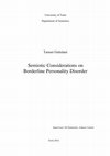 Research paper thumbnail of Guledani Semiotic Considerations on Borderline Personality Disorder