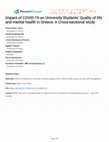 Research paper thumbnail of Impact of COVID-19 on University Students’ Quality of Life and Mental Health in Greece: a Cross-sectional Study