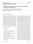 Research paper thumbnail of Performance of three small-scale wastewater treatment plants. A challenge for possible re use