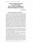 Research paper thumbnail of Louer la rumeur du monde avec Paul Claudel. Penser l’enjeu écopoéthique et phénoménologique de la poésie