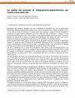 Research paper thumbnail of La qualit&#224; dei processi di insegnamento-apprendimento per l&#8217;intero corso della vita