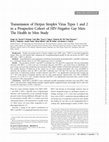 Research paper thumbnail of Transmission of Herpes Simplex Virus Types 1 and 2 in a Prospective Cohort of HIV‐Negative Gay Men: The Health in Men Study