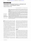 Research paper thumbnail of Measurement of functional recovery in individuals with acute anterior cruciate ligament rupture