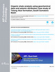 Research paper thumbnail of Organic shale analysis using geochemical data and seismic attributes: Case study of Talang Akar formation, South Sumatera Basin