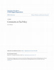 Research paper thumbnail of Comments on Tax Policy