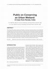 Research paper thumbnail of Public on Conserving an Urban Wetland