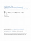 Research paper thumbnail of Review of Prairie Silence: A Memoir By Melanie Hoffert