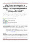 Research paper thumbnail of ¿Qué Hemos Aprendido sobre la Radiodifusión de Servicio Público en el Mundo? Una Revisión Sistemática de la Literatura y Sugerencias para Investigaciones Futuras