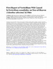 Research paper thumbnail of First Report of Verticillium Wilt Caused by Verticillium nonalfalfae on Tree-of-Heaven (Ailanthus altissima) in Ohio