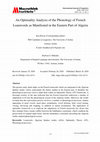 Research paper thumbnail of An Optimality Analysis of the Phonology of French Loanwords as Manifested in the Eastern Part of Algeria