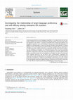 Research paper thumbnail of Investigating the relationship of target language proficiency and self-efficacy among nonnative EFL teachers