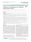 Research paper thumbnail of Inhibition of melanogenesis by Gaillardia aristata flower extract