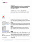 Research paper thumbnail of Long-term pulmonary function after posterior spinal fusion in main thoracic adolescent idiopathic scoliosis