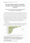 Research paper thumbnail of Develop Human Integrity And Quality Through Lecturing Management Control Systems