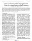 Research paper thumbnail of Using U- Learning In Developing Creative Thinking Levels Among University Students