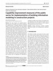 Research paper thumbnail of Capability improvement measures of the public sector for implementation of building information modeling in construction projects