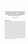 Research paper thumbnail of Who was the Duchess of Cornwall in Nicholas Boson's (c.1660-70) 'The Duchesse of Cornwall's Progresse to see the Land's End…'?