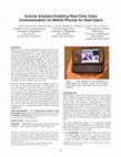 Research paper thumbnail of Activity analysis enabling real-time video communication on mobile phones for deaf users