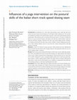 Research paper thumbnail of Influences of a yoga intervention on the postural skills of the Italian short track speed skating team