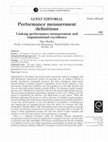 Research paper thumbnail of Performance measurement definitions Linking performance measurement and organisational excellence