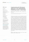 Research paper thumbnail of Implementing the Montessori approach in an undergraduate marketing course: A case study