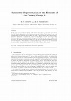 Research paper thumbnail of Symmetric Representation of the Elements of the Conway Group ·0