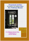 Research paper thumbnail of Presentación El manto y el cálamo 10 de marzo 2023 a las 19h. Biblioteca Gerardo Diego en Madrid (Mº Villa de Vallecas)