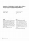 Research paper thumbnail of A influência da participação de alunos em práticas esportivas escolares na percepção do clima ambiental da escola