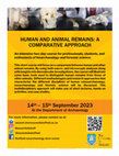 Research paper thumbnail of HUMAN AND ANIMAL REMAINS: A COMPARATIVE APPROACH