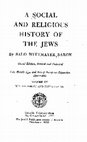 Research paper thumbnail of Salo W. Baron, *A Social and Religious History of the Jews: Late Middle Ages and Era of Expansion, 1200-1650, vol. 15: Resettlement and European Expansion*, second edition, revised and enlarged (New York: Columbia University Press, 1973)