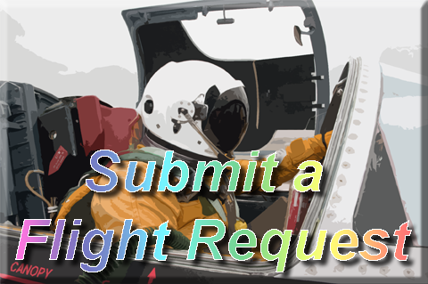 Background image of an astronaught shaped like a button that reads "Submit a Flight Request'